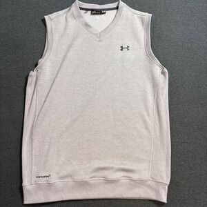 Under Armour Storm1 Golf Vest Mens Large Gray V-Neck Loose Fit Performance Pulle